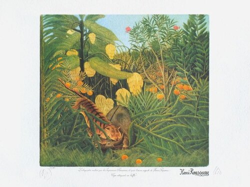 Tigre attaquant un buffle by Henri Rousseau, Print for Sale on Singulart