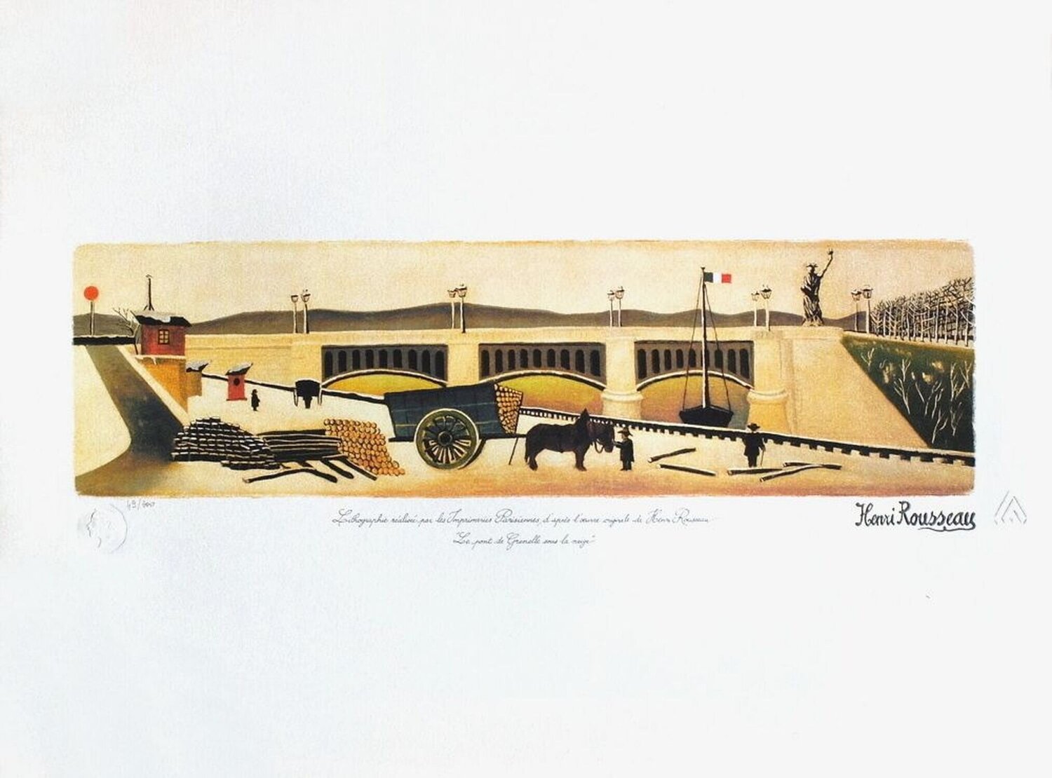 Le Pont de Grenelle sous la neige Henri Rousseau Druck zu verkaufen