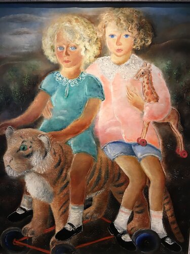 A double portrait of two boys van Reuven Rubin, Schilderij te koop op Singulart