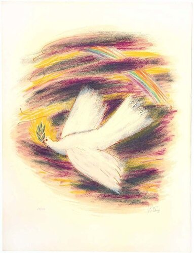 II (And The Dove Came In To Him In The Evening) von Reuven Rubin, Druck kaufen auf Singulart