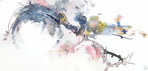 Mediterranean Corb mari di Isabelle Fournet, Pittura in vendita su Singulart