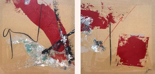 Pulse de vie - Diptych de Isabelle Fournet, Pintura a la venta en Singulart