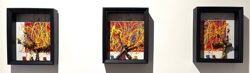 Style Pollock Triptyque von Bernard Saint Maxent, Malerei kaufen auf Singulart