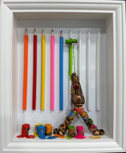 Crayons blancs 01.04.25 van Bernard Saint Maxent, Schilderij te koop op Singulart