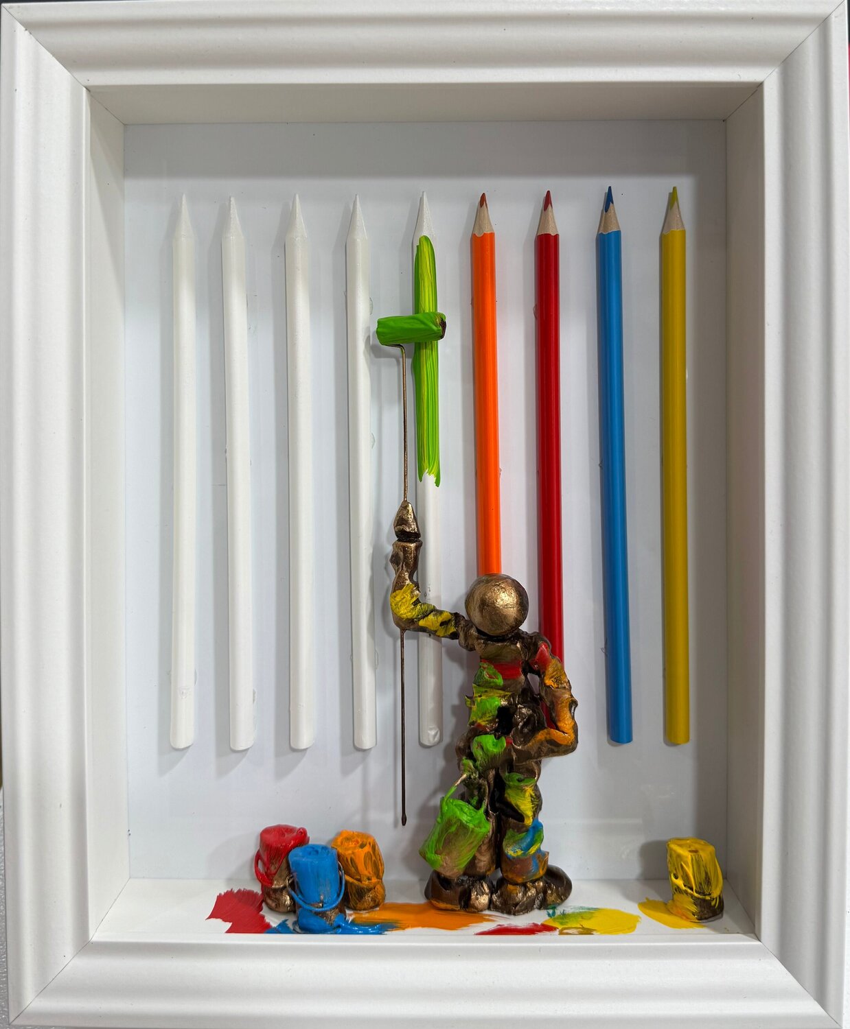 Crayons blancs 01.01.25 Bernard Saint Maxent Dipinto originale in vendita