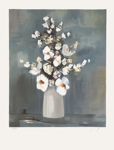 Bouquet de fleurs blanches par Salomé, Édition en vente sur Singulart