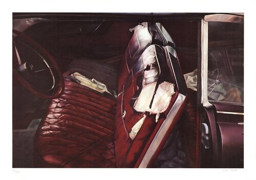 Arrested Vehicle with Red Seats by John Salt, Print for Sale on Singulart