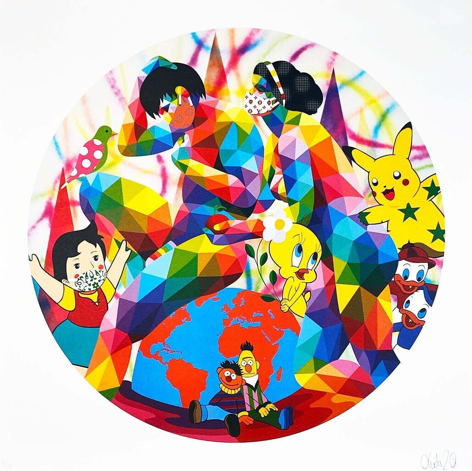 Love in pandemia Okuda San Miguel Impresión en venta