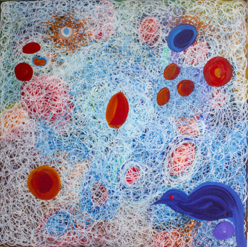 Blue Bird di Nathalie Gribinski, Pittura in vendita su Singulart