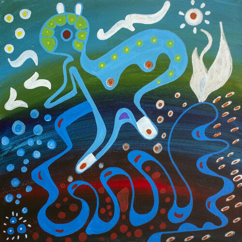 Turtle in Space de Nathalie Gribinski, Pintura a la venta en Singulart
