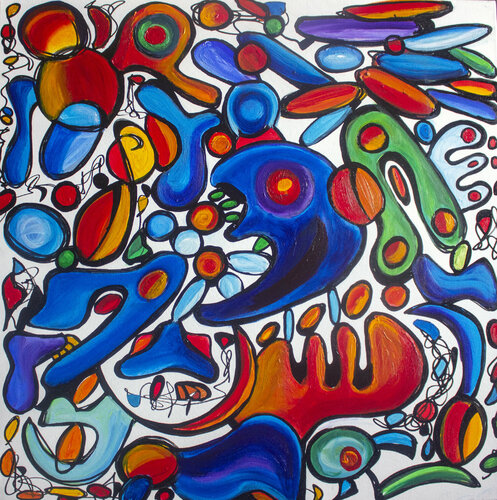 Fish Eating Diamonds von Nathalie Gribinski, Malerei kaufen auf Singulart