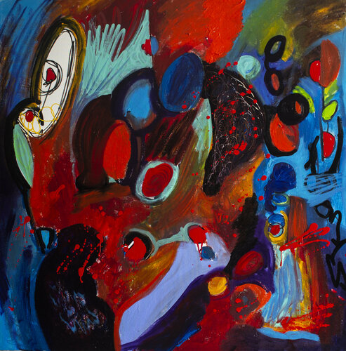 In the Mist of Fire di Nathalie Gribinski, Pittura in vendita su Singulart
