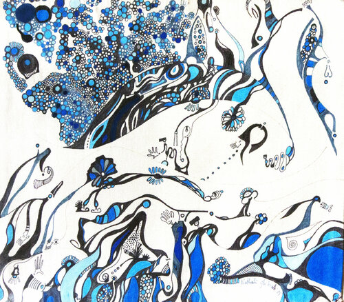Bubbles Night par Nathalie Gribinski, Peinture en vente sur Singulart