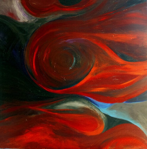 Red Twist by Nathalie Gribinski, Painting for Sale on Singulart