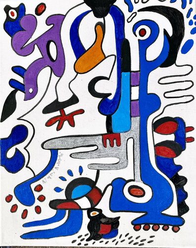 The Walking Saxo di Nathalie Gribinski, Pittura in vendita su Singulart