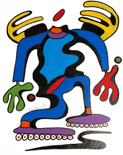 The juggler di Nathalie Gribinski, Pittura in vendita su Singulart