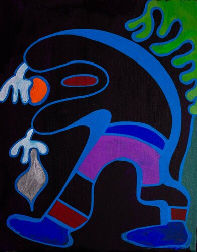 Yoga Man de Nathalie Gribinski, Pintura a la venta en Singulart