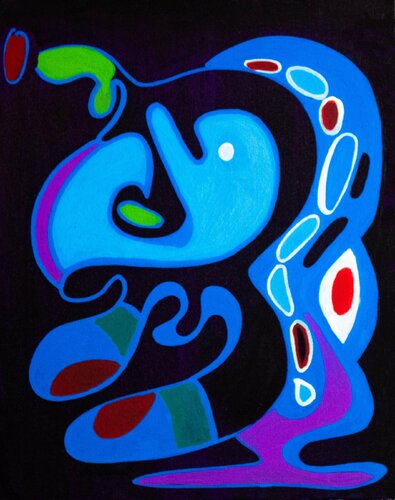 Baby Dolphin di Nathalie Gribinski, Pittura in vendita su Singulart