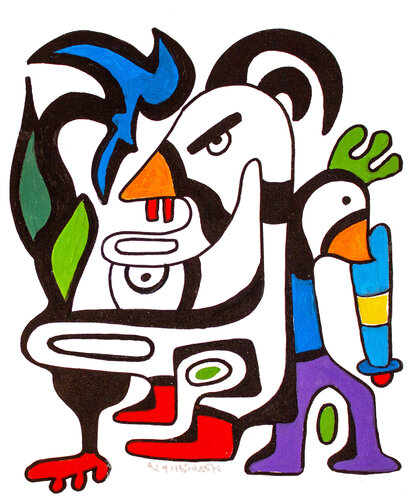 The Monster with Duck von Nathalie Gribinski, Malerei kaufen auf Singulart