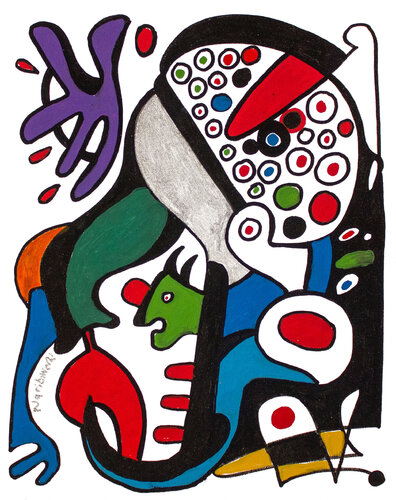 Green Goat by Nathalie Gribinski, Painting for Sale on Singulart