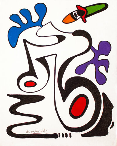 The Biker by Nathalie Gribinski, 油畫 for Sale on Singulart
