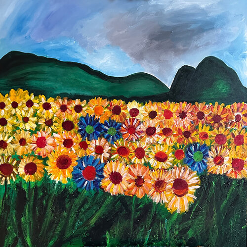 Sunflowers di Nathalie Gribinski, Altri media in vendita su Singulart