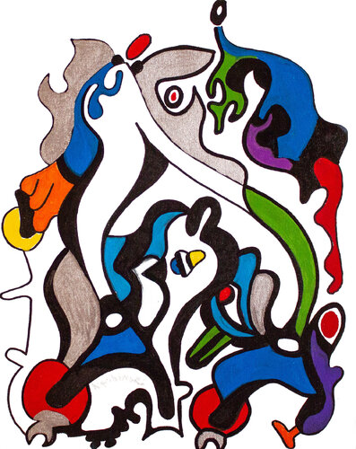 The Angel Blowing Joy par Nathalie Gribinski, Peinture en vente sur Singulart