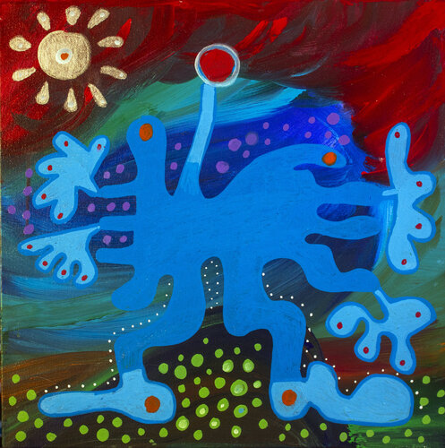 Feast under the Red Sky di Nathalie Gribinski, Pittura in vendita su Singulart