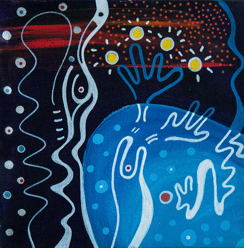 The Starry Juggler par Nathalie Gribinski, Peinture en vente sur Singulart
