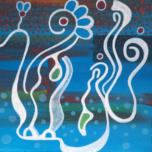 The Flying Rabbit von Nathalie Gribinski, Malerei kaufen auf Singulart