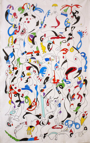 Dancing Around the Lines di Nathalie Gribinski, Pittura in vendita su Singulart
