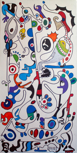 Silver Fish by Nathalie Gribinski, Painting for Sale on Singulart