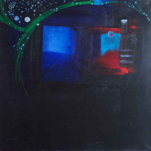 The Blue House par Nathalie Gribinski, Peinture en vente sur Singulart