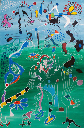 Love Mystery par Nathalie Gribinski, Peinture en vente sur Singulart