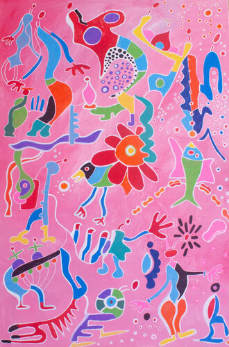 Pink Paradise by Nathalie Gribinski, Painting for Sale on Singulart