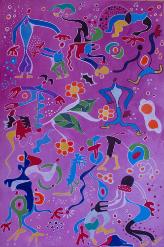 Explosion of Joy par Nathalie Gribinski, Peinture en vente sur Singulart