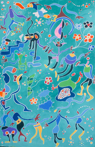 Spiritual Gathering by Nathalie Gribinski, Painting for Sale on Singulart