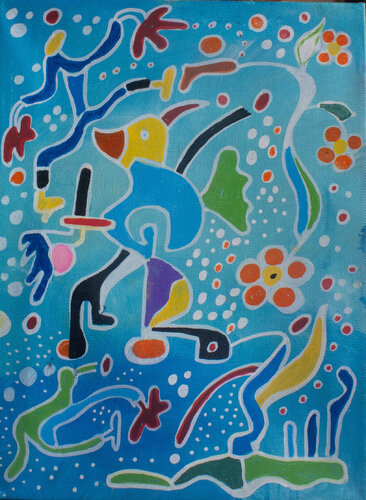 Duck Duck par Nathalie Gribinski, Peinture en vente sur Singulart