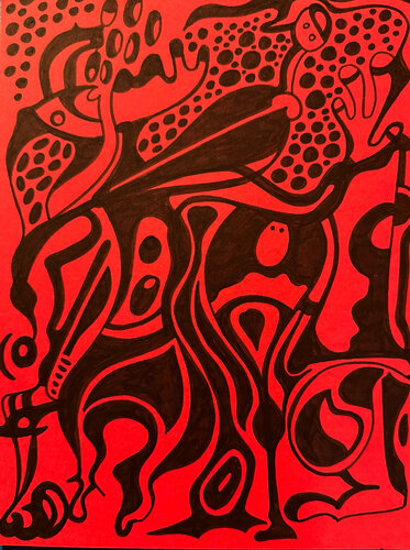 Enchanted Bubbles van Nathalie Gribinski, Tekening te koop op Singulart