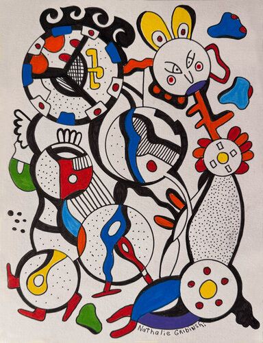 The Assembly of Joy by Nathalie Gribinski, Drawing for Sale on Singulart