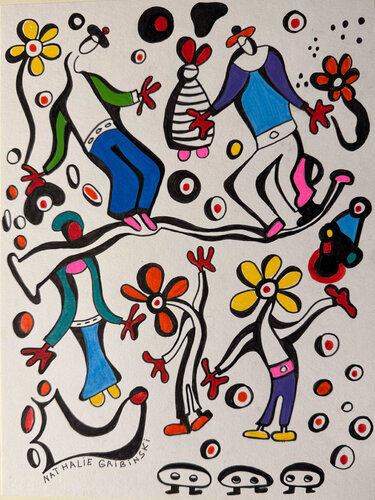 Dotted Harmony by Nathalie Gribinski, Drawing for Sale on Singulart