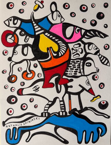 The Balancing Beast van Nathalie Gribinski, Tekening te koop op Singulart