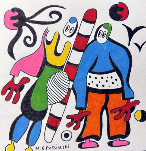 Carnival of Friendship by Nathalie Gribinski, Work on Paper for Sale on Singulart
