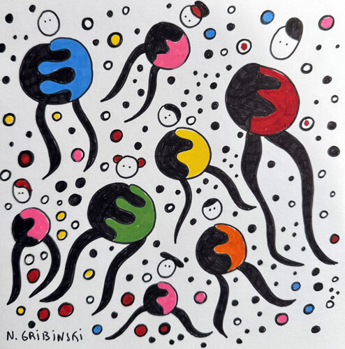 Orbiting Joy by Nathalie Gribinski, Work on Paper for Sale on Singulart