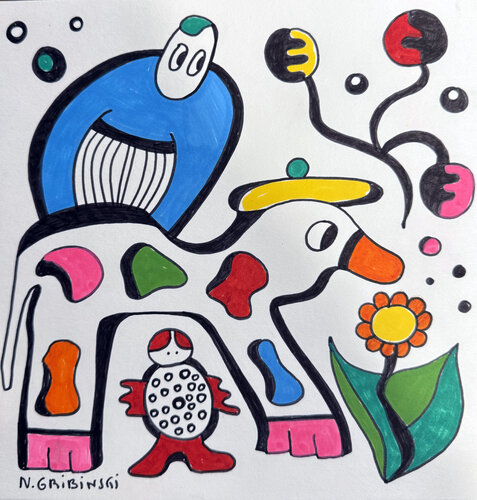 The Gentle Rider by Nathalie Gribinski, 종이 for Sale on Singulart