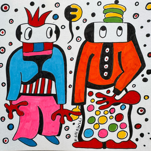 Polka Dots Conversations von Nathalie Gribinski, Werk auf Papier kaufen auf Singulart