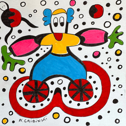 Wheels of Joy par Nathalie Gribinski, Œuvre sur papier en vente sur Singulart