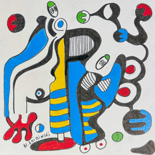 The Blue Machine Dreams par Nathalie Gribinski, Œuvre sur papier en vente sur Singulart