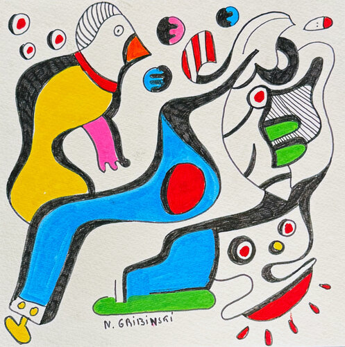 She Flew out of Color par Nathalie Gribinski, Œuvre sur papier en vente sur Singulart