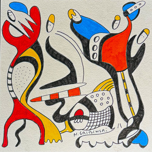 The Acrobat and the Listener by Nathalie Gribinski, Work on Paper for Sale on Singulart